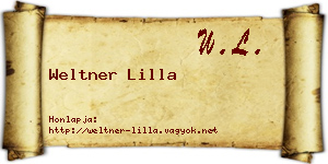 Weltner Lilla névjegykártya